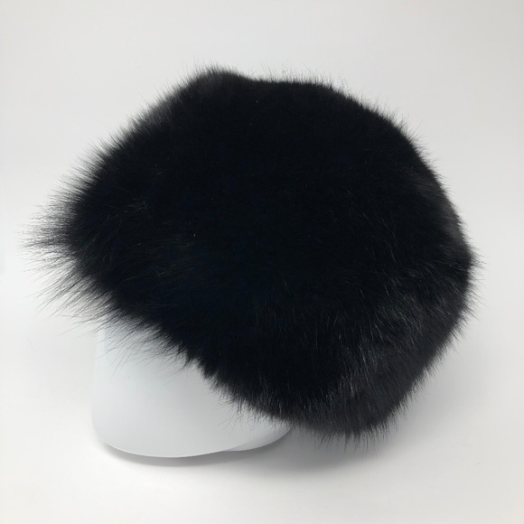 Surell Accessories - Surell Black Fur Winter Box Hat Faux? Real?